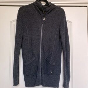 Women’s Spyder Wool blend cardigan sweater Sz M Warm stretch base Layer zip up